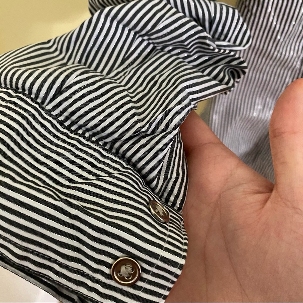 Euc Express Striped Button Down Size L - image 4